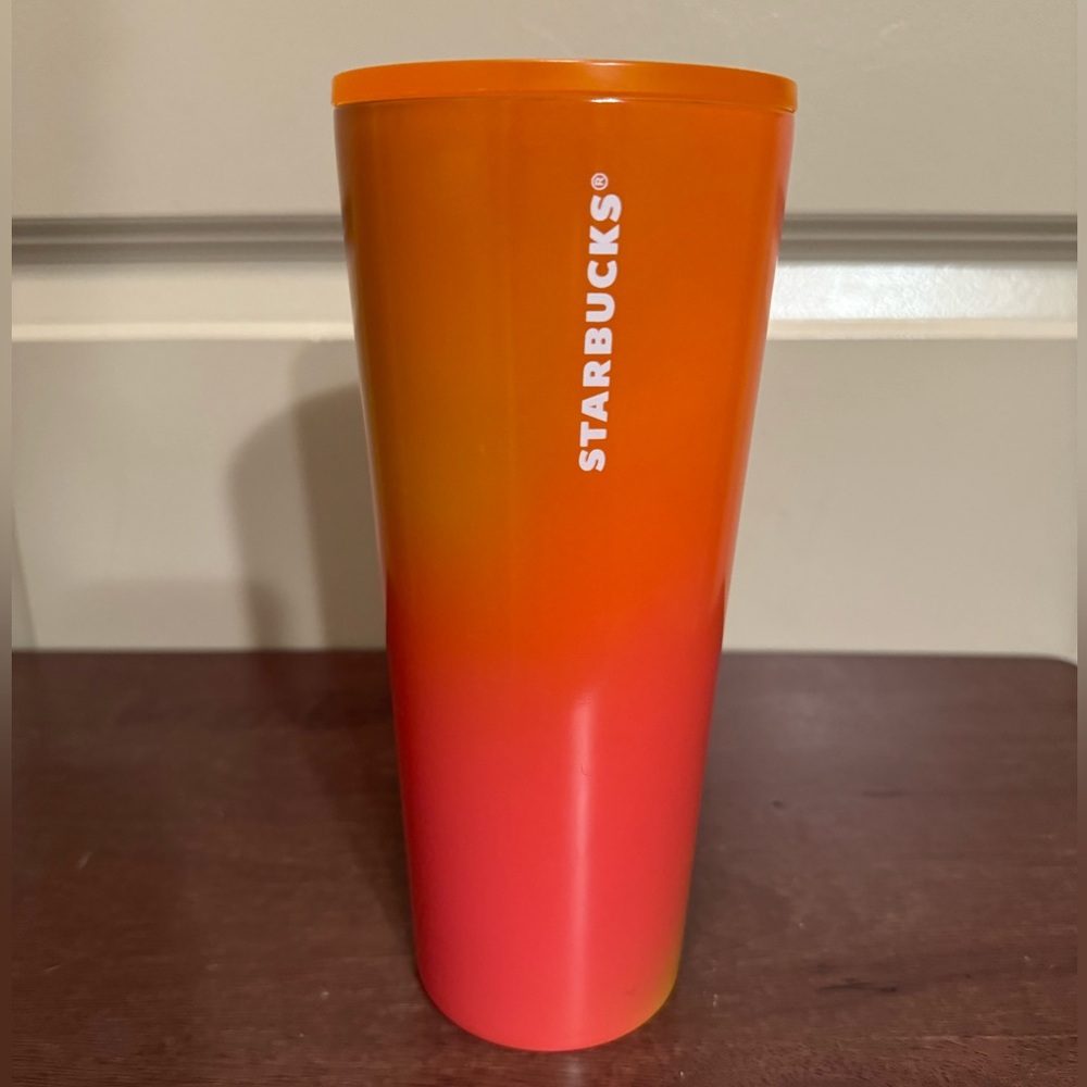 Starbucks 2022 Summer Mango Orange Pink Ombre Stainless Tumbler 24oz Venti Cup - Picture 3 of 5